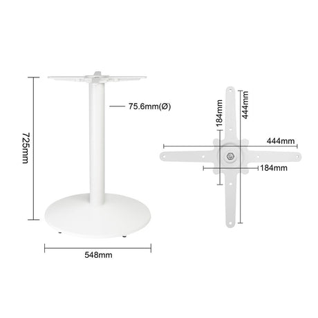 FT029 Bolero Cast Iron Round Table Base White JD Catering Equipment Solutions Ltd