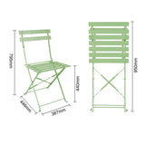 FT270 Bolero Pavement Style Steel Folding Chairs Light Green (Pack of 2) JD Catering Equipment Solutions Ltd