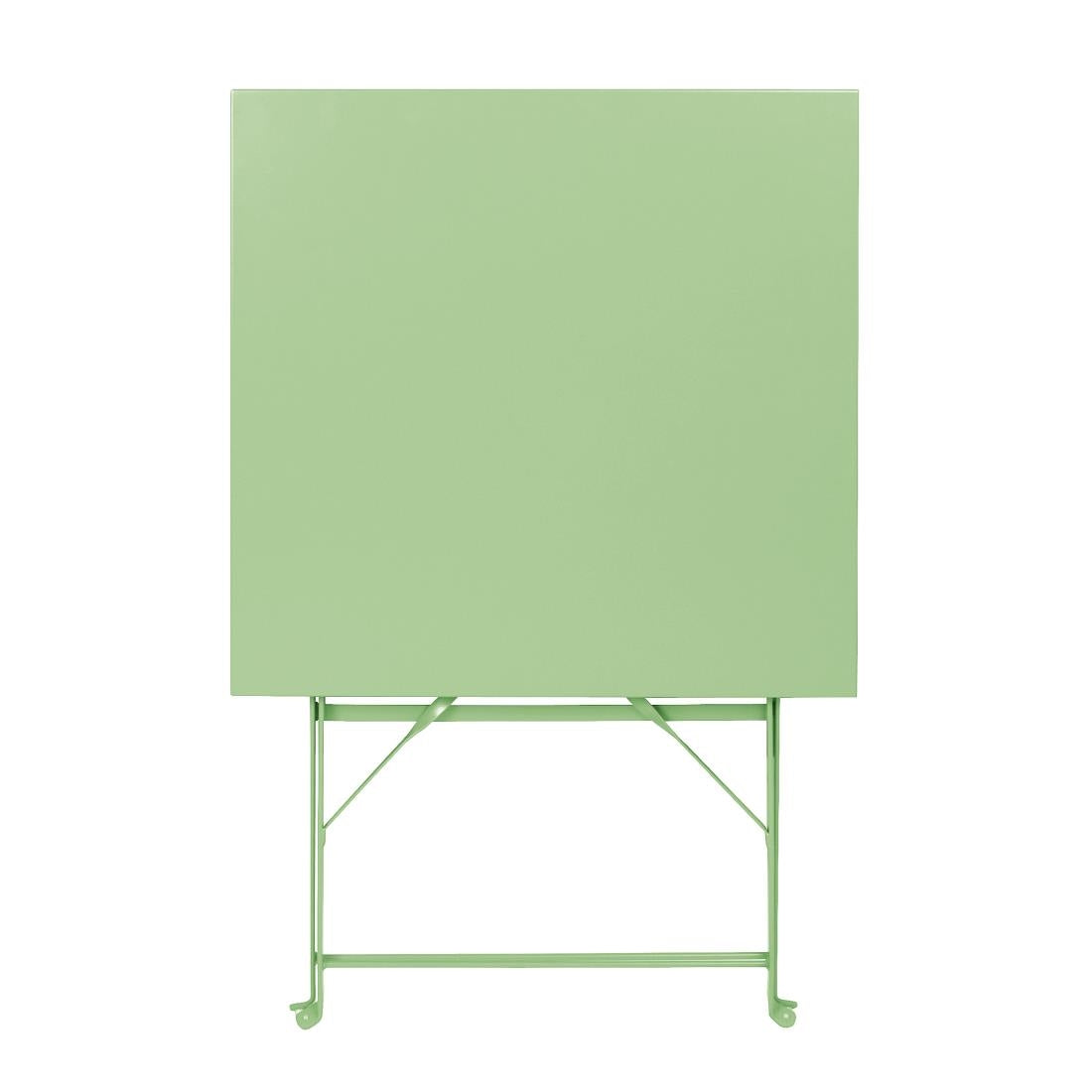FT271 Bolero Square Pavement Style Steel Folding Table Light Green 600mm JD Catering Equipment Solutions Ltd