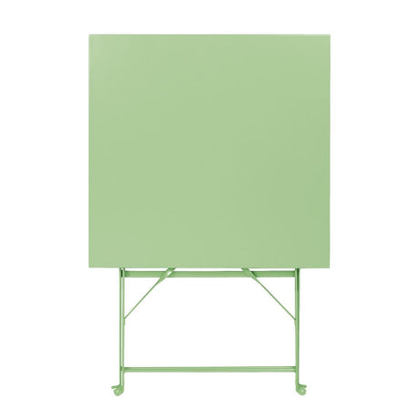 FT271 Bolero Square Pavement Style Steel Folding Table Light Green 600mm JD Catering Equipment Solutions Ltd