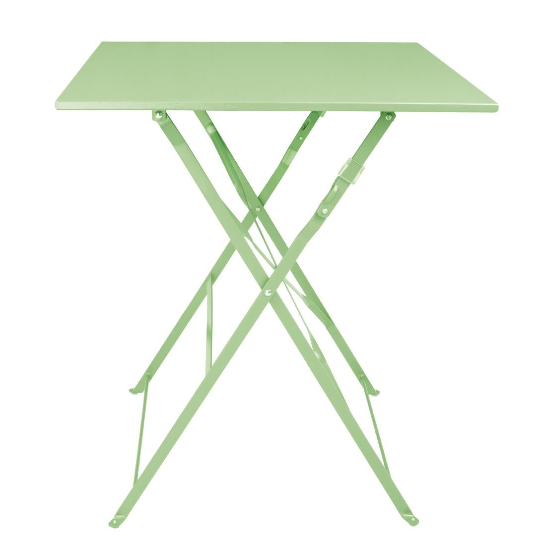 FT271 Bolero Square Pavement Style Steel Folding Table Light Green 600mm JD Catering Equipment Solutions Ltd