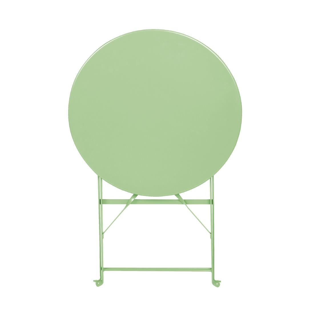 FT272 Bolero Round Pavement Style Steel Folding Table Light Green 595mm JD Catering Equipment Solutions Ltd