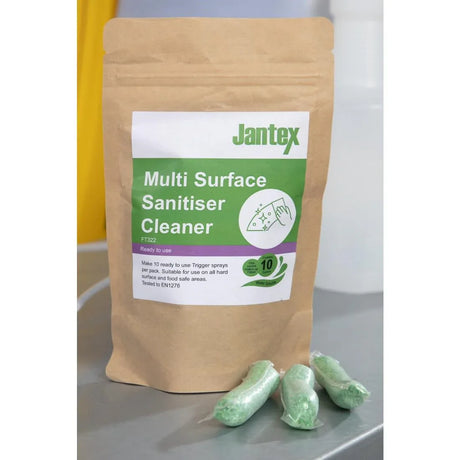 FT322 Jantex Green Kitchen Surface Sanitiser Sachets (Pack of 10) - JD Catering Equipment Solutions Ltd