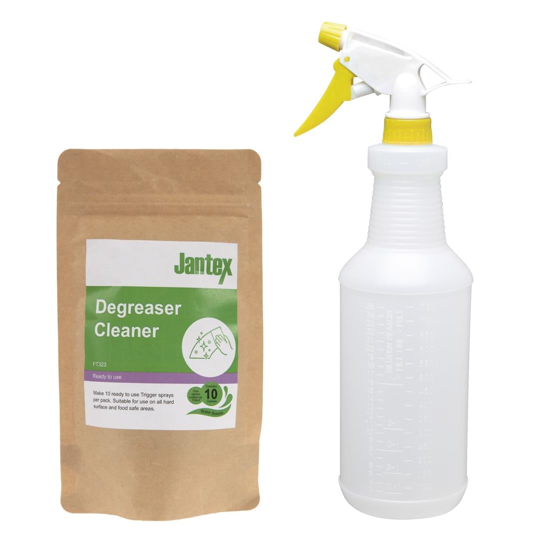 FT323 Jantex Green Kitchen Degreaser Cleaner Sachets (Pack of 10) JD Catering Equipment Solutions Ltd