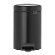 FT373 Brabantia Newlcon Pedal Bin Matt Black 3Ltr JD Catering Equipment Solutions Ltd