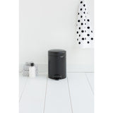 FT373 Brabantia Newlcon Pedal Bin Matt Black 3Ltr JD Catering Equipment Solutions Ltd