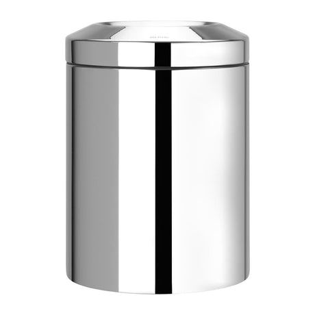 FT381 Brabantia FlameGuard Fireproof Waste Paper Bin Brilliant Steel 7Ltr JD Catering Equipment Solutions Ltd