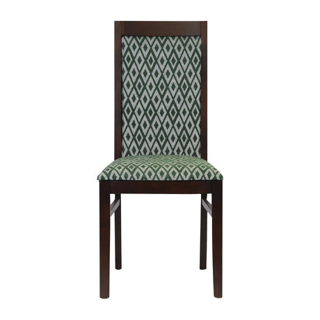 FT415 Brooklyn Padded Back Dark Walnut Dining Chair with Green Diamond Padded Seat and Back (Pack of 2) JD Catering Equipment Solutions Ltd
