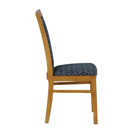 FT418 Brooklyn Padded Back Soft Oak Dining Chair with Blue Diamond Padded Seat and Back (Pack of 2) JD Catering Equipment Solutions Ltd