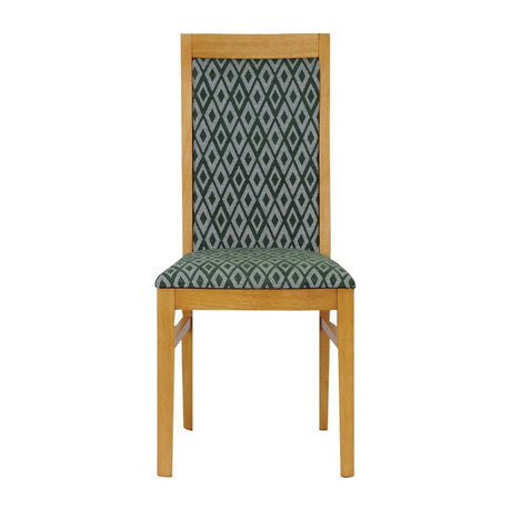 FT419 Brooklyn Padded Back Soft Oak Dining Chair with Green Diamond Padded Seat and Back (Pack of 2) JD Catering Equipment Solutions Ltd