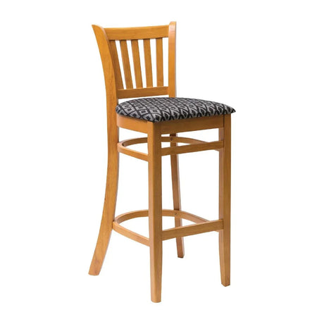 FT435 Manhattan Soft Oak Bar Chair with Black Diamond Padded Seat - JD Catering Equipment Solutions Ltd