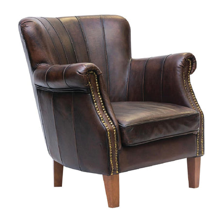 FT442 Lancaster Leather Chair Brown JD Catering Equipment Solutions Ltd