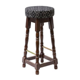 FT456 Classic Dark Wood High Bar Stool with Black Diamond Seat (Pack of 2) JD Catering Equipment Solutions Ltd