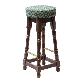 FT458 Classic Dark Wood High Bar Stool with Green Diamond Seat (Pack of 2) JD Catering Equipment Solutions Ltd
