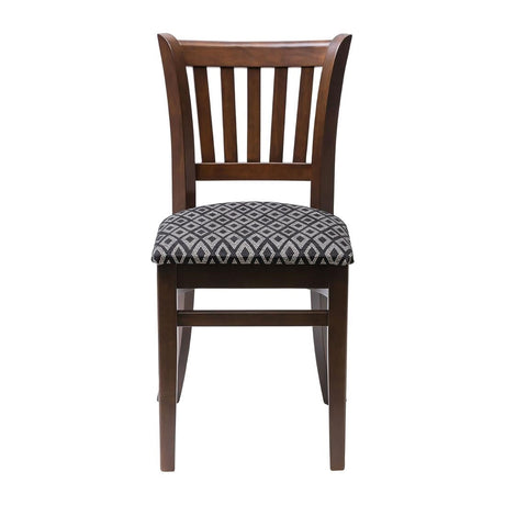 FT472 Manhattan Dark Walnut Dining Chair with Black Diamond Padded Seat (Pack of 2) JD Catering Equipment Solutions Ltd