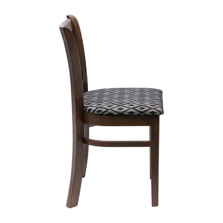 FT472 Manhattan Dark Walnut Dining Chair with Black Diamond Padded Seat (Pack of 2) JD Catering Equipment Solutions Ltd