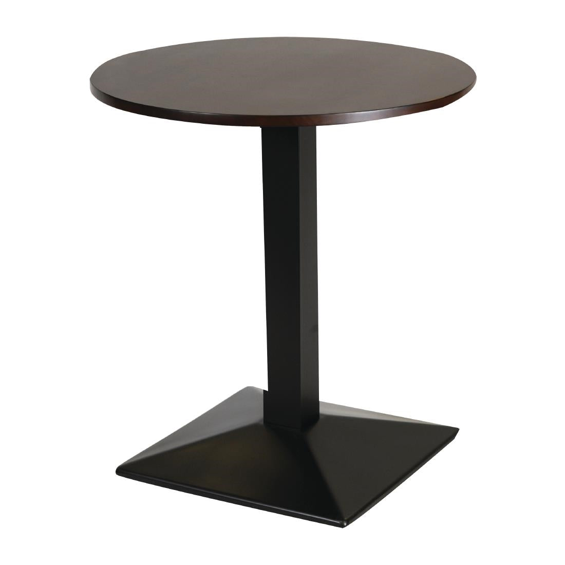 FT499 Turin Metal Base Pedestal Round Table with Dark Wood Top 700mm JD Catering Equipment Solutions Ltd