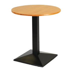 FT500 Turin Metal Base Pedestal Round Table with Soft Oak Top 700mm - JD Catering Equipment Solutions Ltd