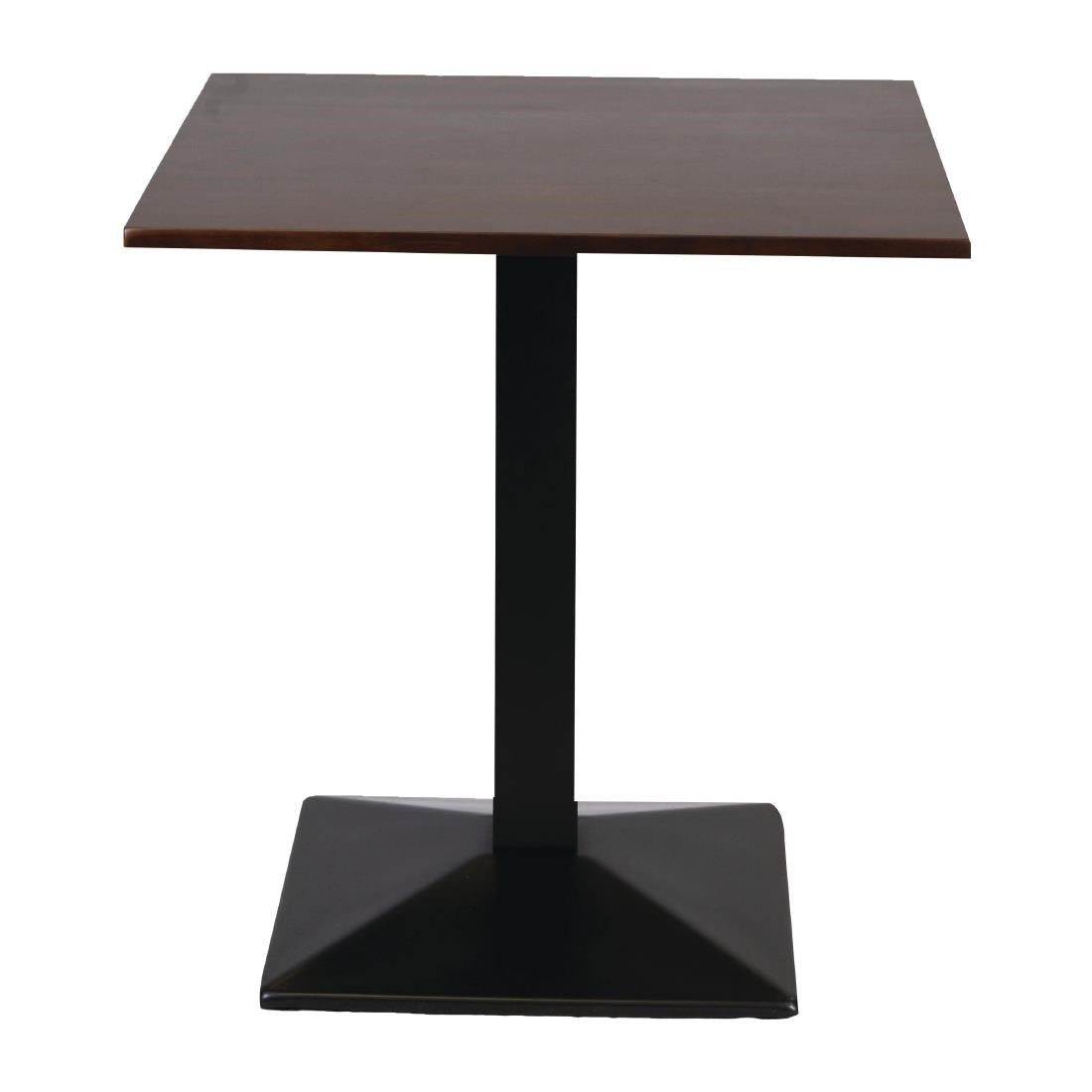 FT501 Turin Metal Base Pedestal Square Table with Dark Wood Top 700x700mm JD Catering Equipment Solutions Ltd