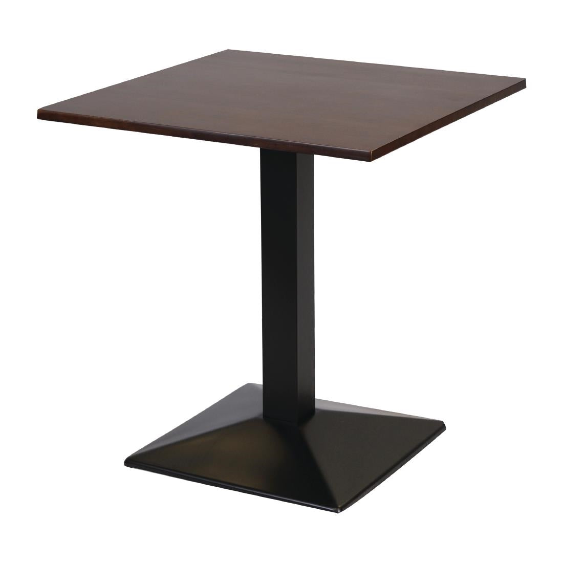 FT501 Turin Metal Base Pedestal Square Table with Dark Wood Top 700x700mm JD Catering Equipment Solutions Ltd