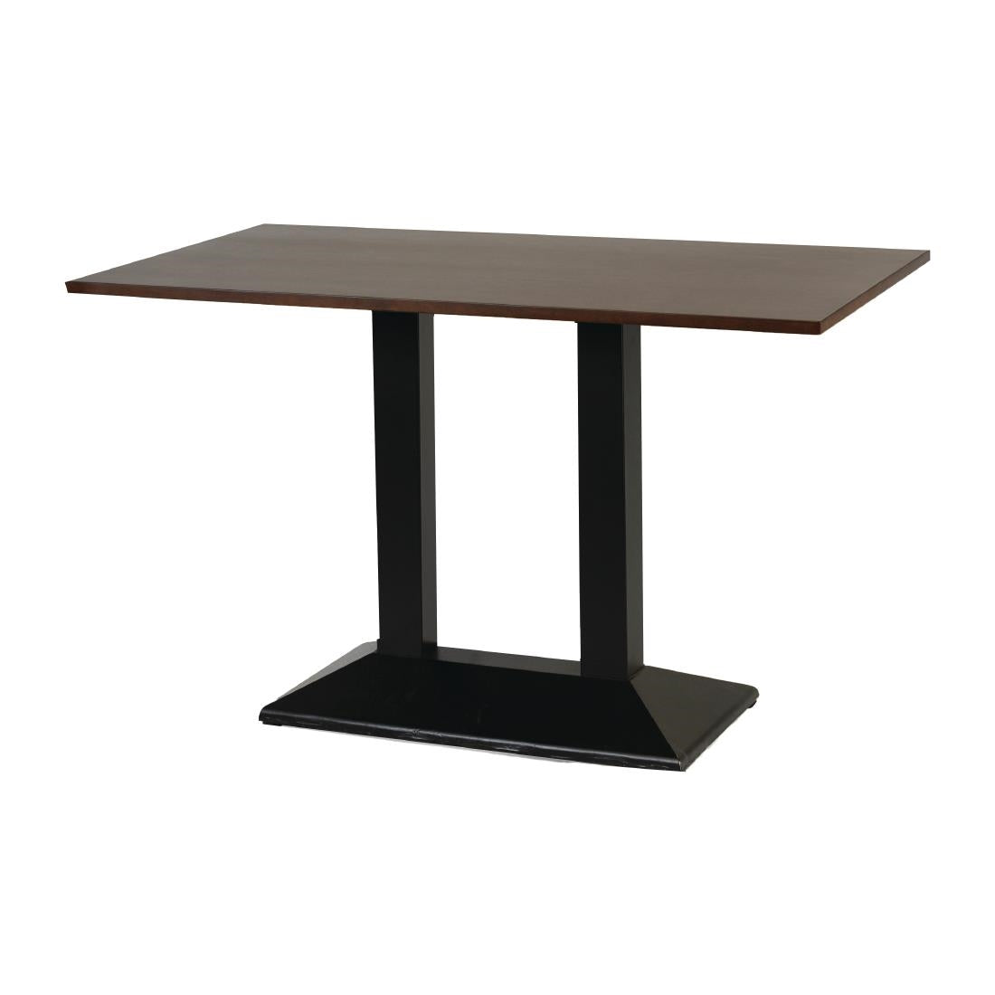 FT503 Turin Metal Base Pedestal Rectangle Table with Dark Wood Top 1200x700mm JD Catering Equipment Solutions Ltd