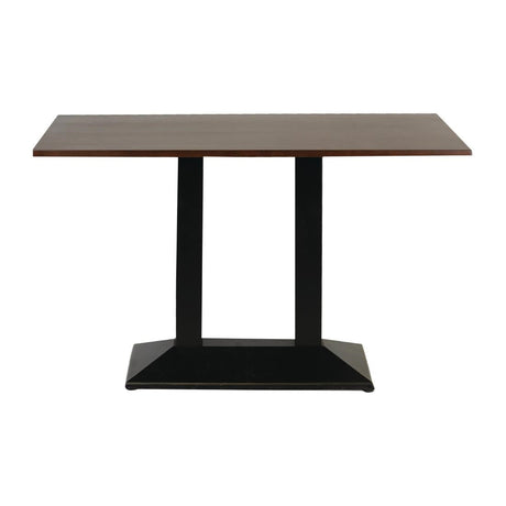 FT503 Turin Metal Base Pedestal Rectangle Table with Dark Wood Top 1200x700mm JD Catering Equipment Solutions Ltd