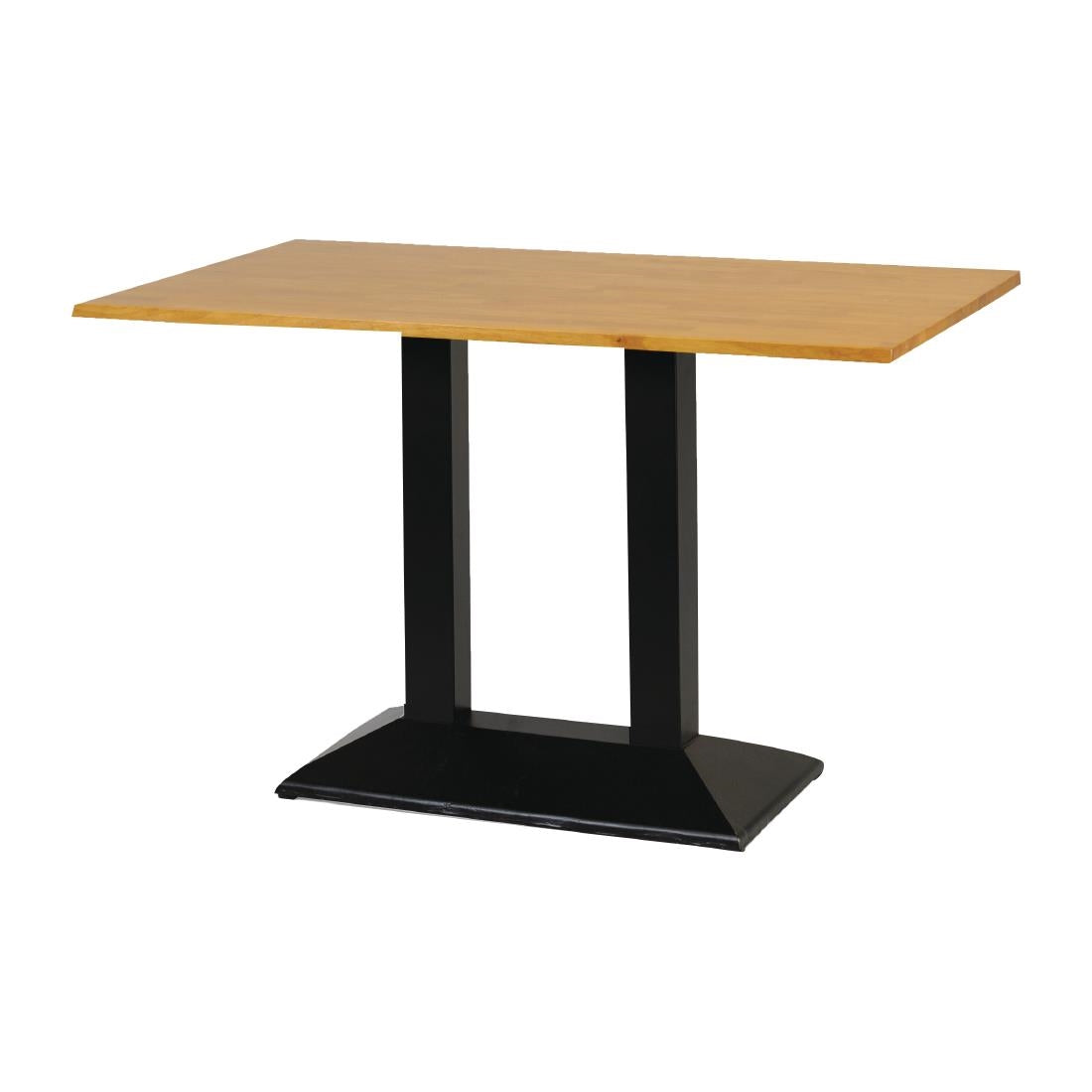 FT504 Turin Metal Base Pedestal Rectangle Table with Soft Oak Top 1200x700mm JD Catering Equipment Solutions Ltd