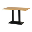 FT504 Turin Metal Base Pedestal Rectangle Table with Soft Oak Top 1200x700mm JD Catering Equipment Solutions Ltd