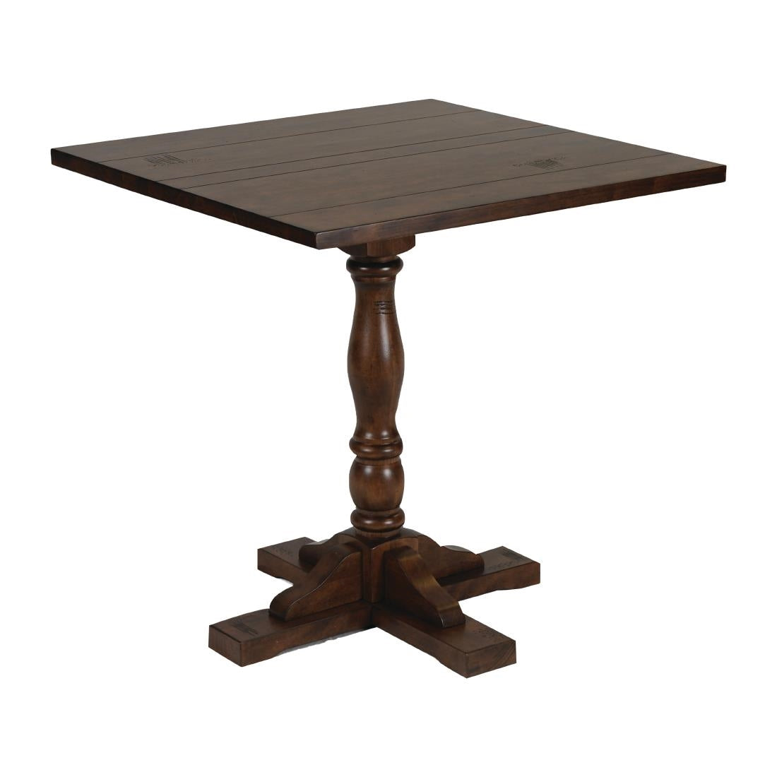 FT510 Oxford Vintage Wood Pedestal Square Table 760x760 JD Catering Equipment Solutions Ltd