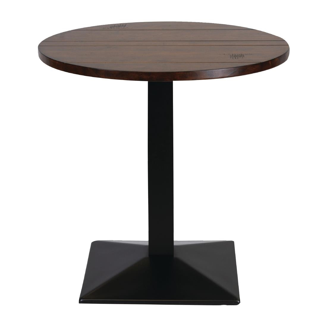 FT511 Turin Metal Base Pedestal Round Table with Vintage Top 760mm JD Catering Equipment Solutions Ltd