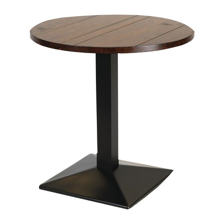 FT511 Turin Metal Base Pedestal Round Table with Vintage Top 760mm JD Catering Equipment Solutions Ltd