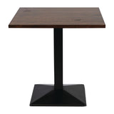 FT512 Turin Metal Base Pedestal Square Table with Vintage Top 760x760mm JD Catering Equipment Solutions Ltd