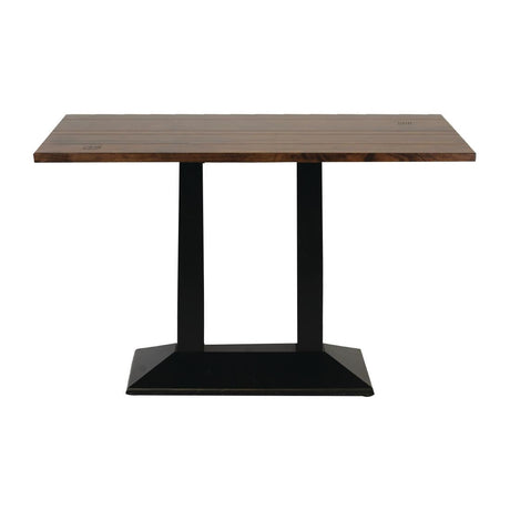 FT515 Turin Metal Base Pedestal Rectangle Table with Vintage Top 1200x760mm JD Catering Equipment Solutions Ltd