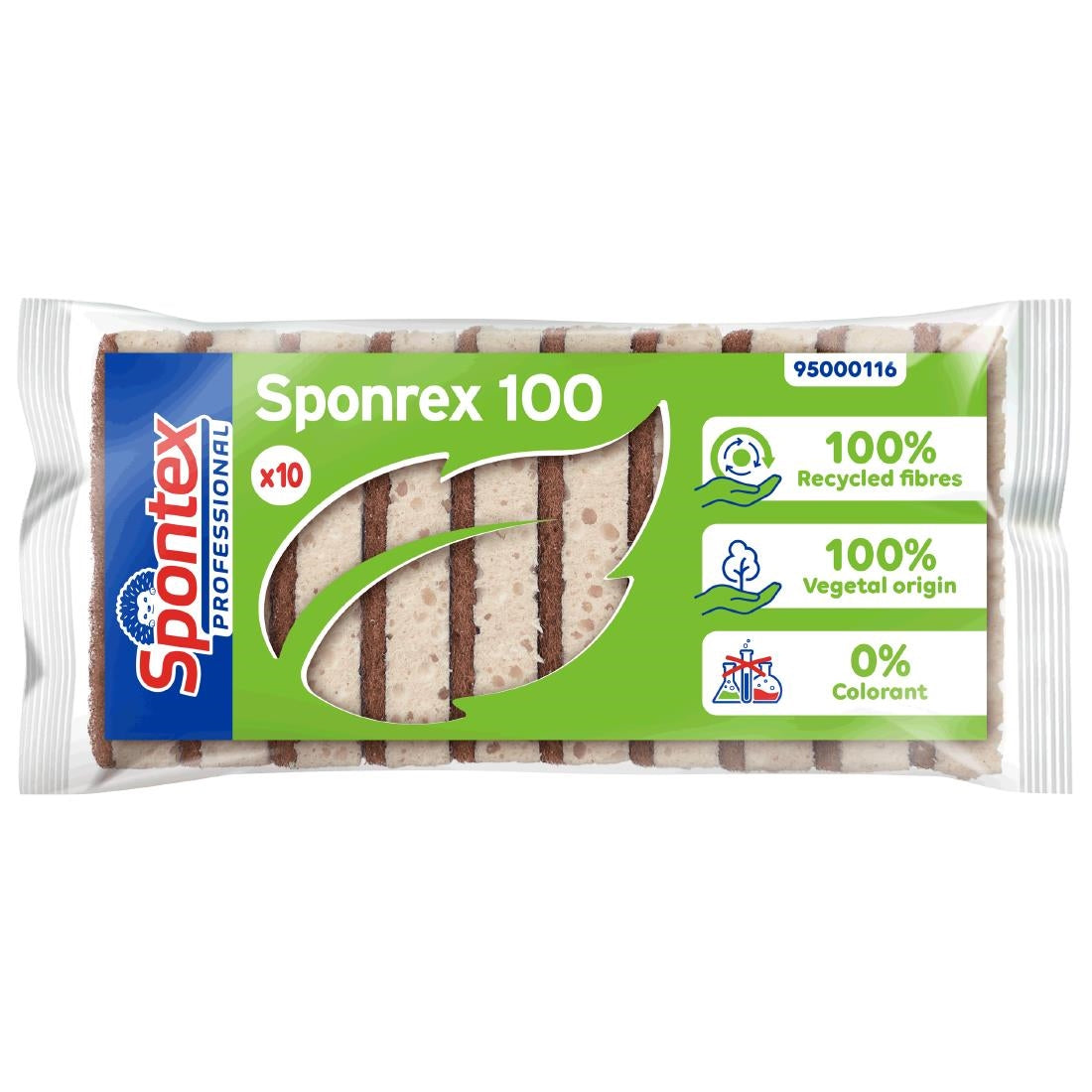 FT630 Spontex Sponrex 100 Recycled Scouring Sponge (pk10) JD Catering Equipment Solutions Ltd