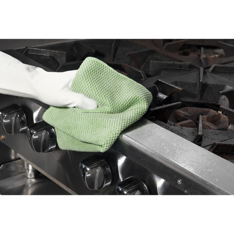 FT633 Spontex MF Pro Recycled Microfibre Cloth Green (pk5) JD Catering Equipment Solutions Ltd