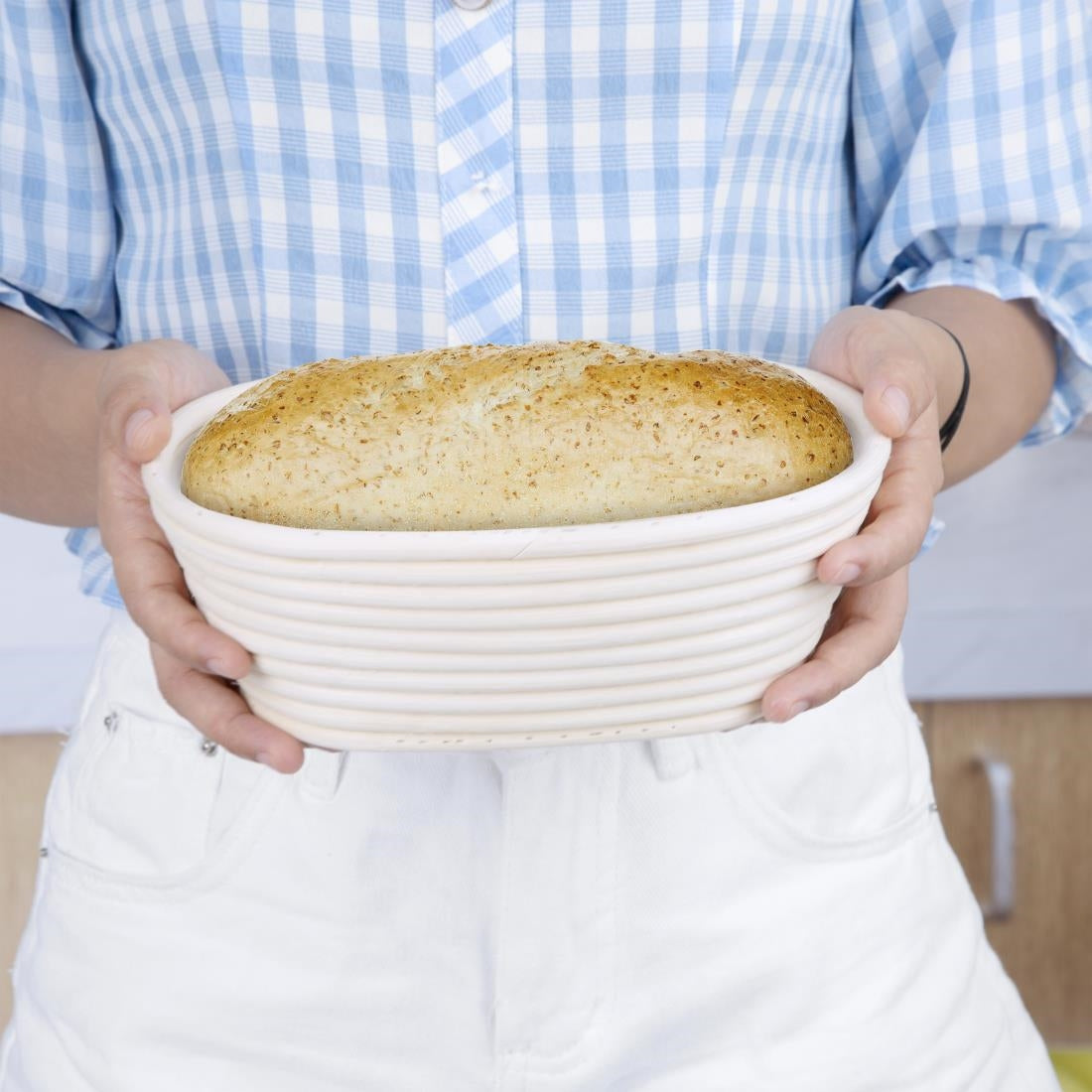 FT837 Vogue Rattan Proving Basket Oval 210x150x80mm JD Catering Equipment Solutions Ltd