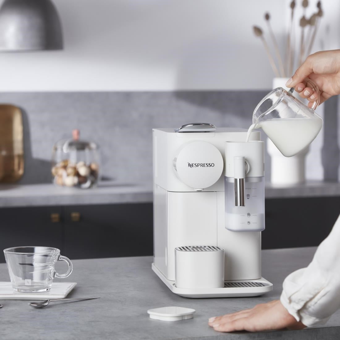 FT898 DeLonghi Nespresso Lattissima One Coffee Machine White JD Catering Equipment Solutions Ltd