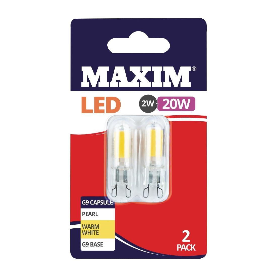 FW513 Maxim LED G9 Warm White Light Bulb 2/20w (Pack of 2) JD Catering Equipment Solutions Ltd