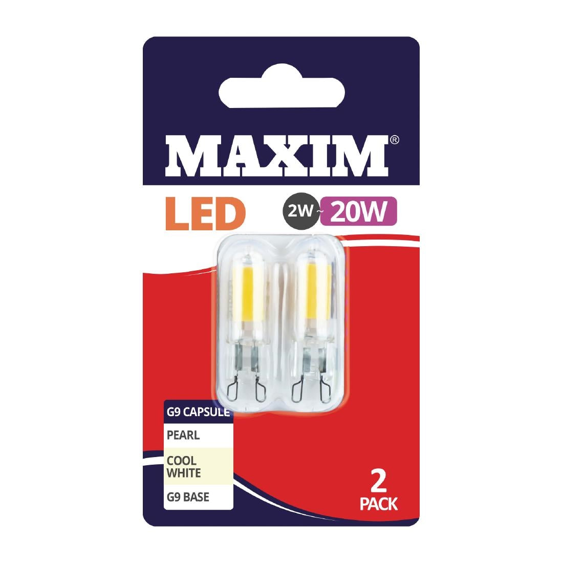 FW517 Maxim LED G9 Cool White Light Bulb 2/20w (Pack of 2) JD Catering Equipment Solutions Ltd