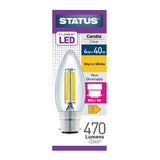 FW519 Status Filament LED Candle BC Warm White Light Bulb 4/40w JD Catering Equipment Solutions Ltd