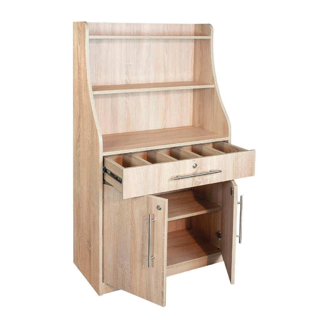 FW543 Waiter Station Oak Finish JD Catering Equipment Solutions Ltd