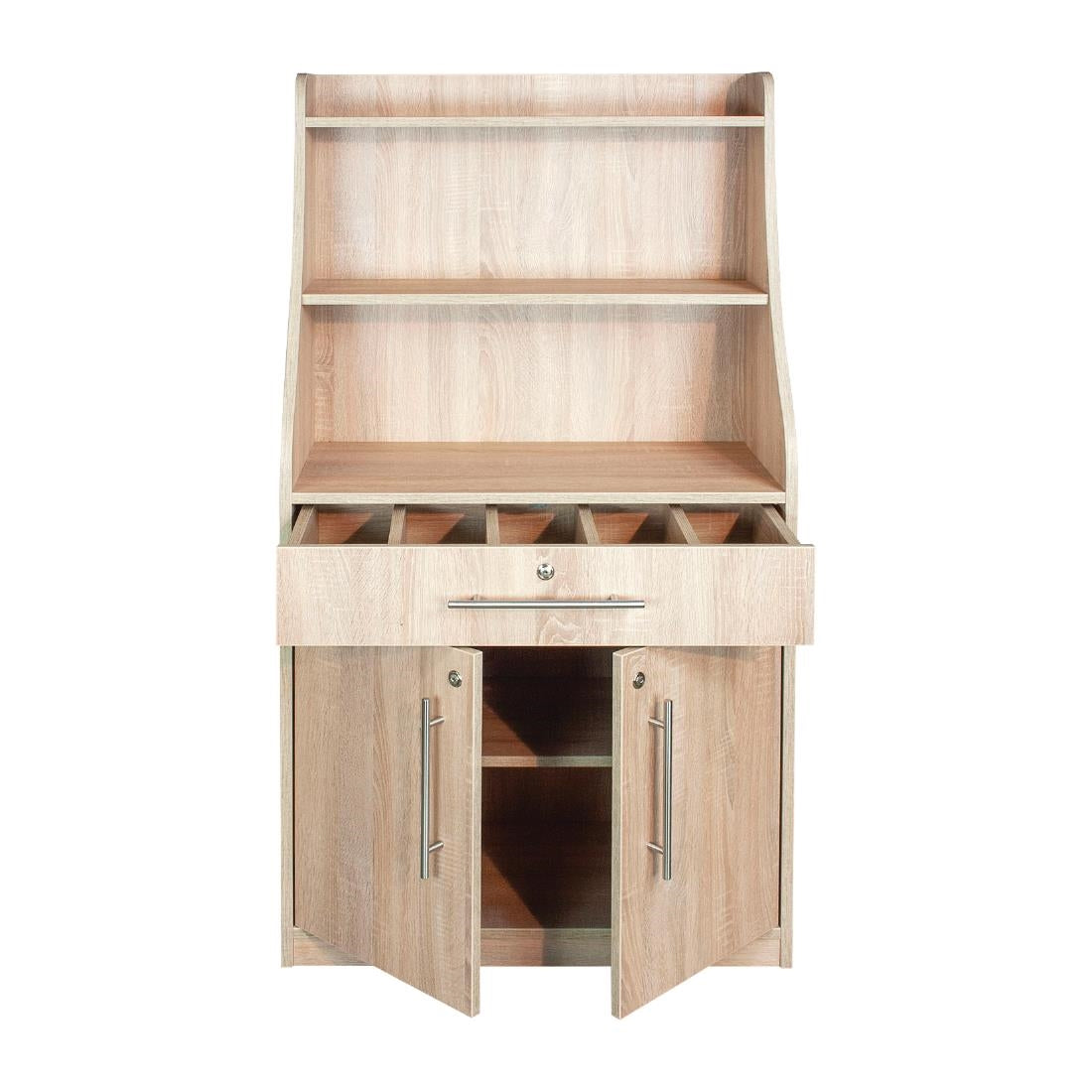 FW543 Waiter Station Oak Finish JD Catering Equipment Solutions Ltd