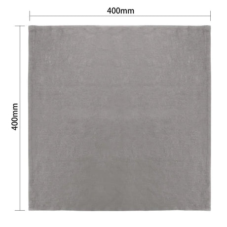 FW698 Olympia Linen Table Napkin Grey 400x400mm (Pack of 12) - JD Catering Equipment Solutions Ltd
