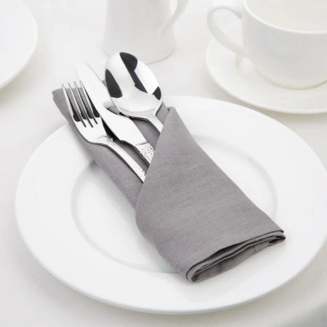 FW698 Olympia Linen Table Napkin Grey 400x400mm (Pack of 12) - JD Catering Equipment Solutions Ltd