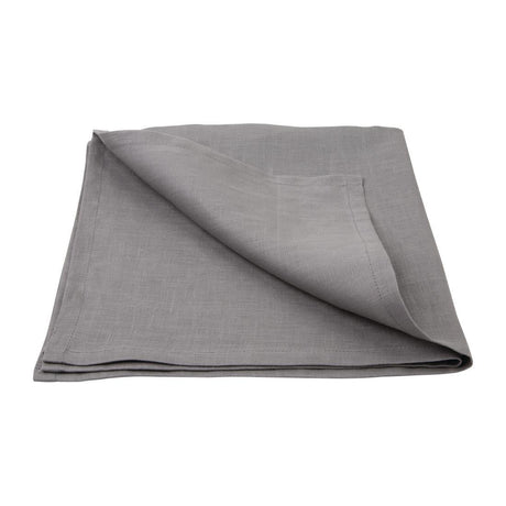 FW698 Olympia Linen Table Napkin Grey 400x400mm (Pack of 12) - JD Catering Equipment Solutions Ltd