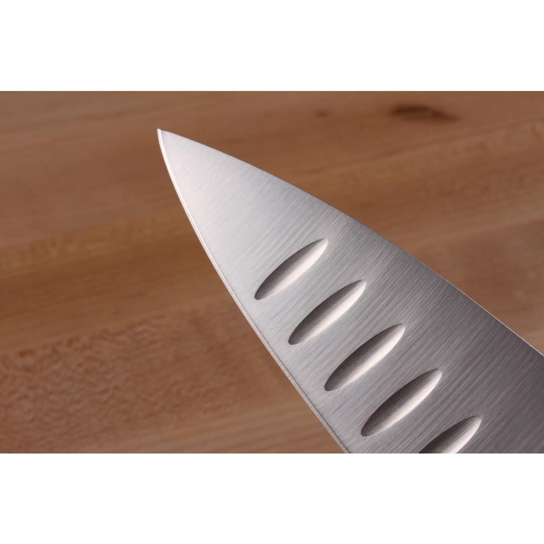 FW707 Mercer Culinary Genesis Precision Forged Chefs Knife Granton Edge Short Bolster 20.3cm JD Catering Equipment Solutions Ltd