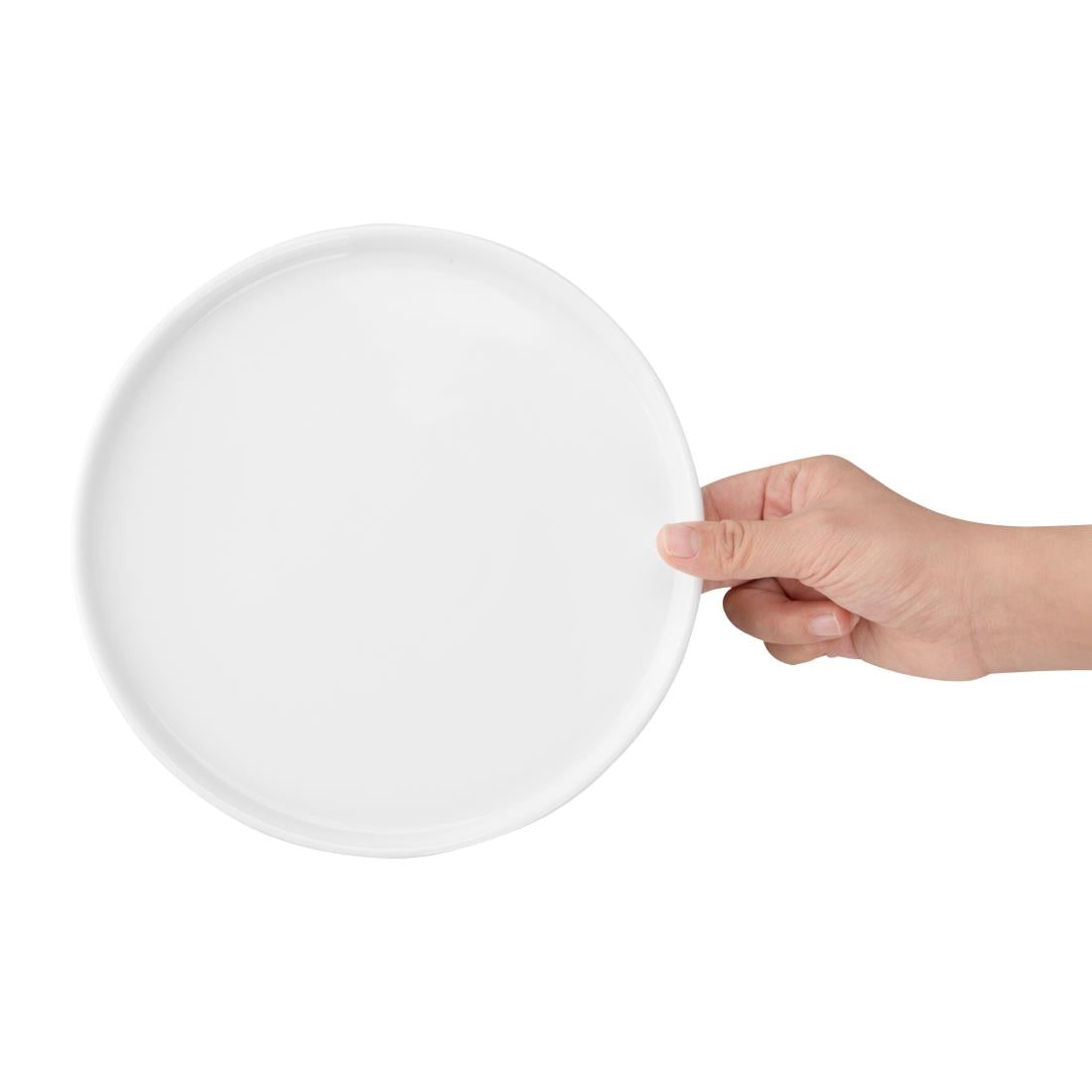 FW813 Olympia Whiteware Flat Round Plates 210mm (Pack of 6) JD Catering Equipment Solutions Ltd