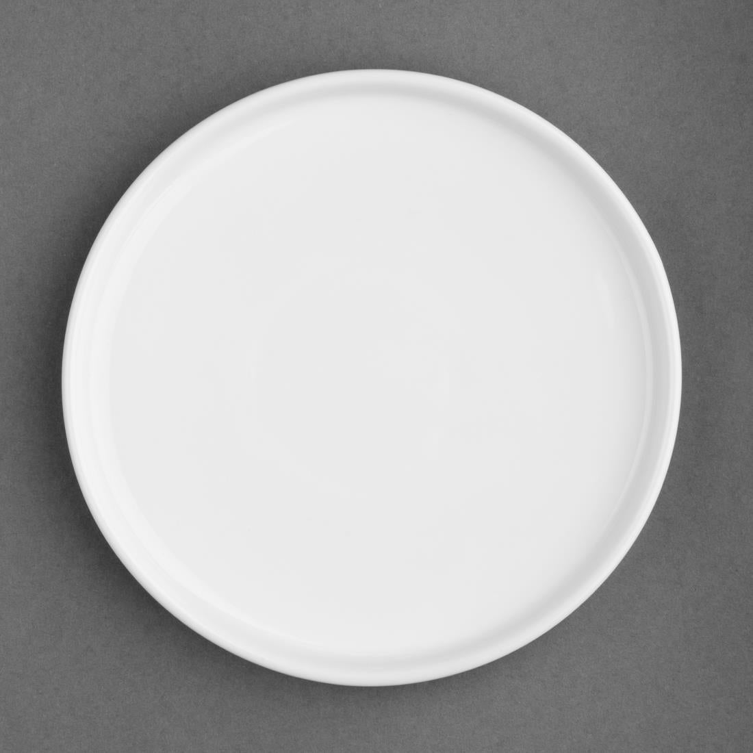 FW813 Olympia Whiteware Flat Round Plates 210mm (Pack of 6) JD Catering Equipment Solutions Ltd