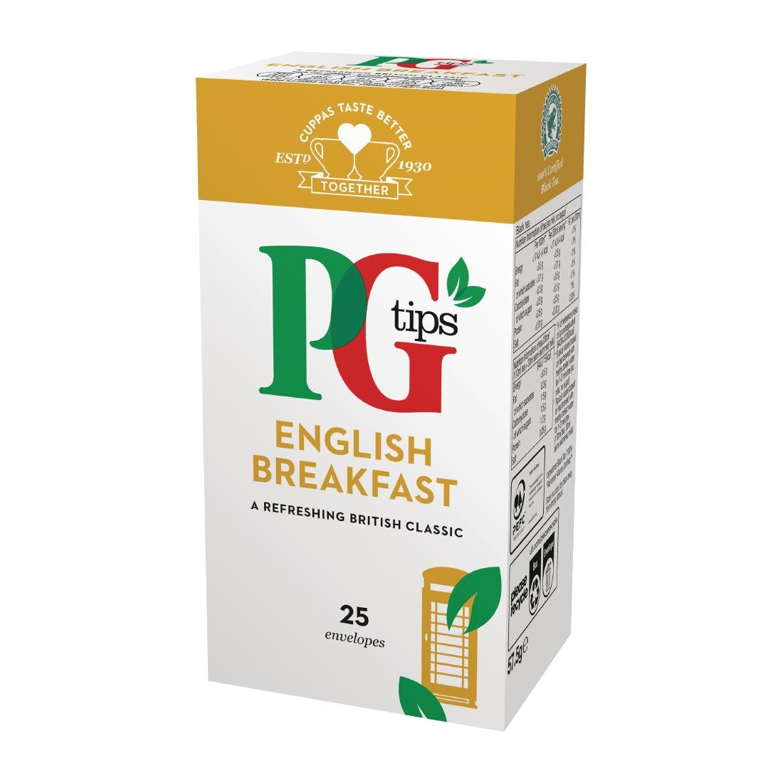 FW826 PG Tips English Breakfast Tea Envelopes (Pack of 25) JD Catering Equipment Solutions Ltd