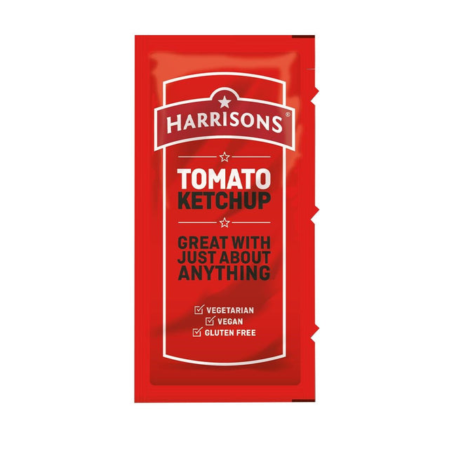 FW991 Harrisons Tomato Ketchup Sachets (Pack of 200) JD Catering Equipment Solutions Ltd